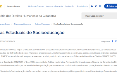 A Escola Estadual de Socioeducação do Rio de Janeiro no site do Ministério dos Direitos Humanos e da Cidadania